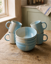 Sky Blue and White Ceramic Set- 16 PCS